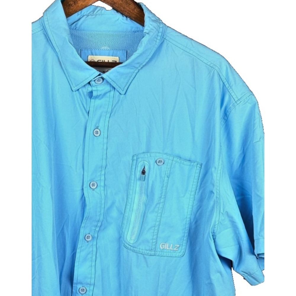 Gillz Performance Fishing Shirt Vented Short Sleeve Blue 2XL